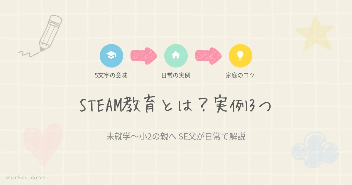 STEAM教育とは？SE父が実例3つで解説【未就学〜小2向け】