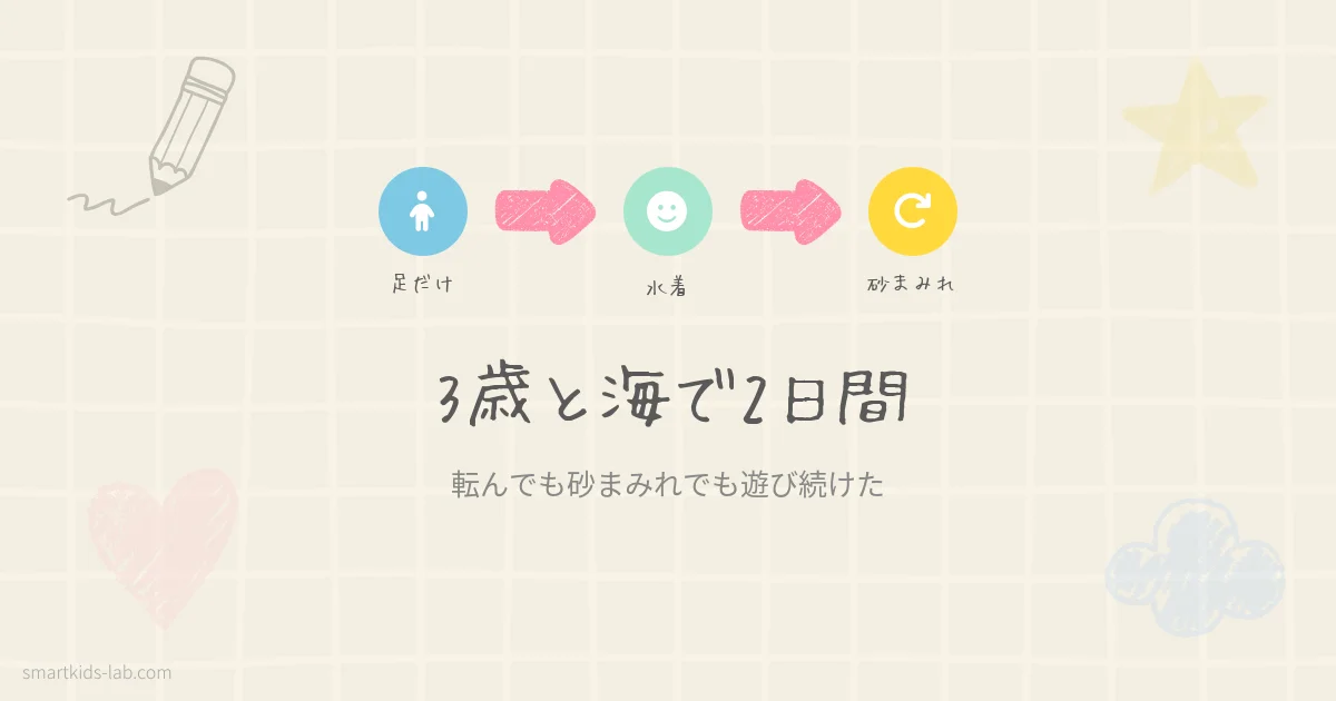スマートキッズラボのアイキャッチ画像：3歳児と海で過ごした2日間の体験記録を紹介するブログ記事